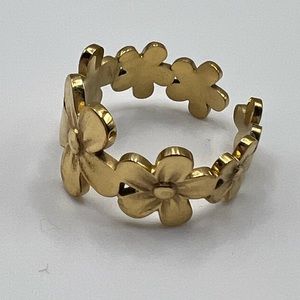 Gold Flower Adjustable Ring